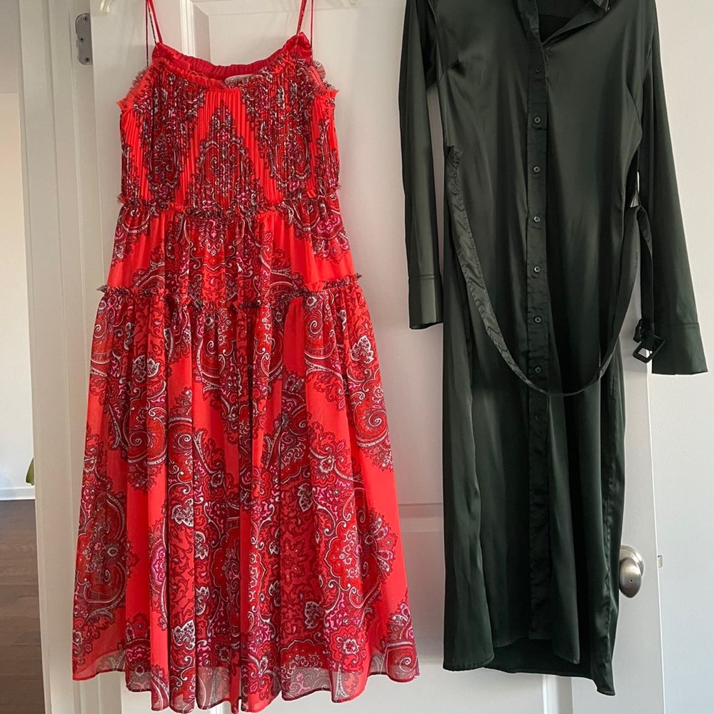 Red chiffon dress